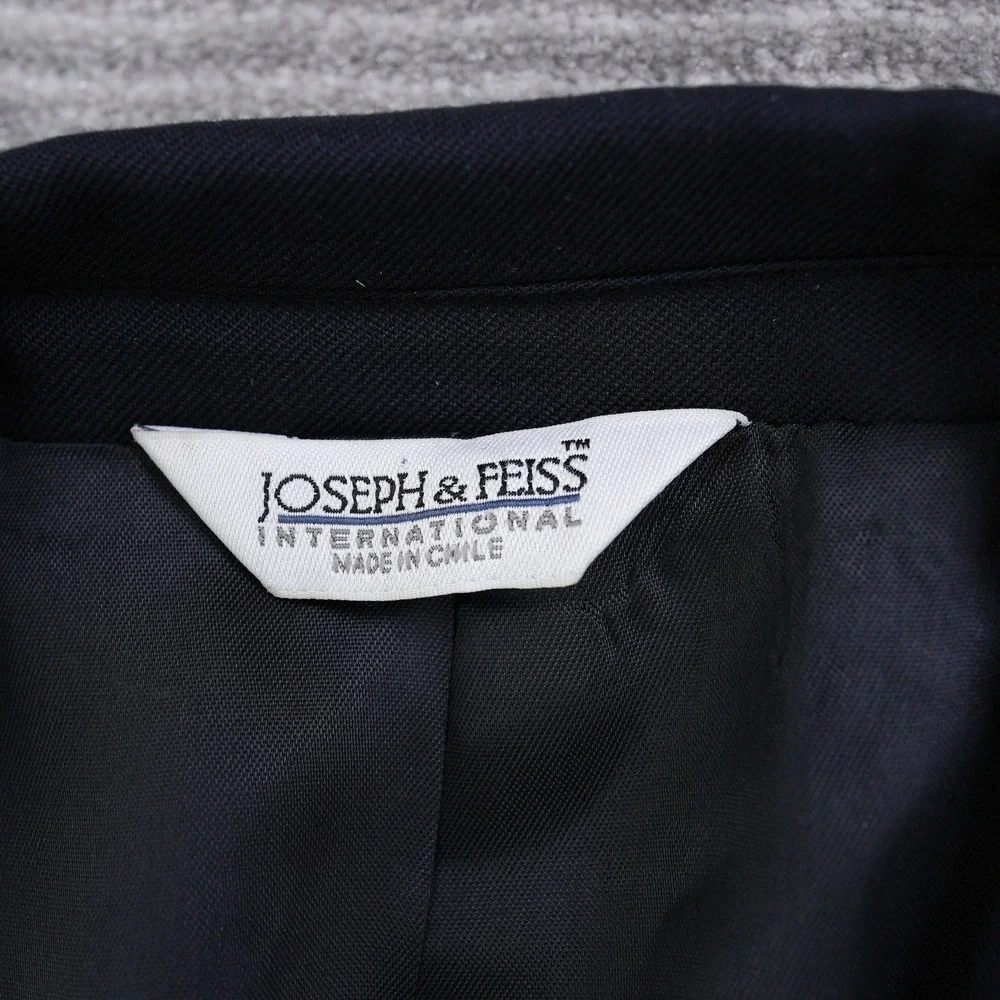 Joseph & Feiss International Mens 44 Short Navy Blue 100% Wool Blazer Sport Coat